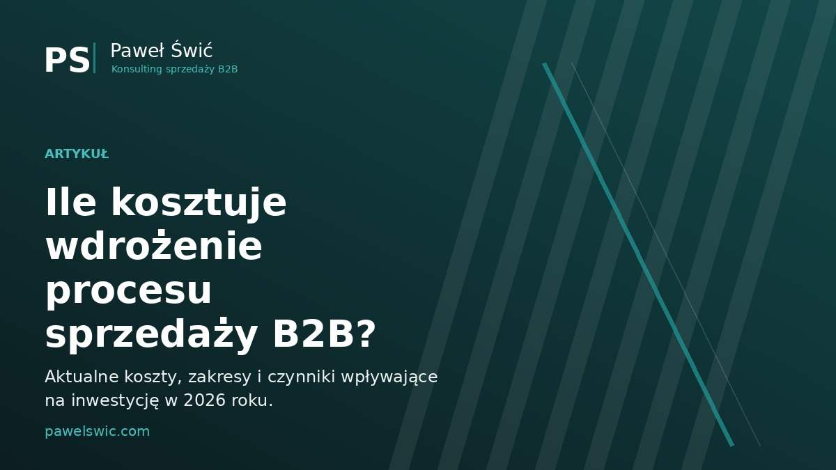 Ile kosztuje wdrożenie procesu sprzedaży B2B?